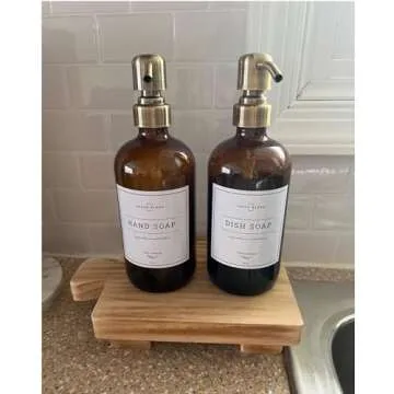 COKOKERT Wood Pedestal Soap Stand for Kitchen and Bathroom