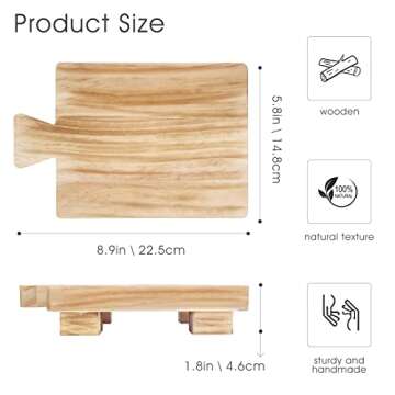 COKOKERT Wood Pedestal Soap Stand, Wood Riser for Kitchen Counter or Bathroom Farmhouse Decor, Organic Modern Home Decor(Natural Wood Ivory)