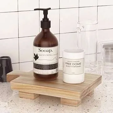 COKOKERT Wood Pedestal Soap Stand for Kitchen and Bathroom