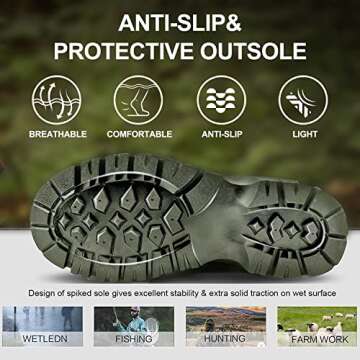 Hellorain Durable Waterproof Men’s Rain Boots