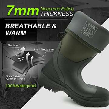 Hellorain Durable Waterproof Men’s Rain Boots
