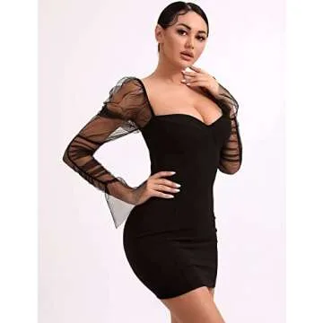 L'VOW Sheer Mesh Bodycon Dress for Every Woman Size