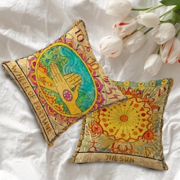 Exclusive Tarot The Moon Sun Flannel Pillow Set of 4