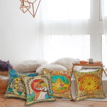 Exclusive Tarot The Moon Sun Flannel Pillow Set of 4