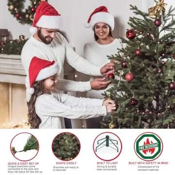 Pre-Lit Slim Fraser Fir Christmas Tree - 6.5ft