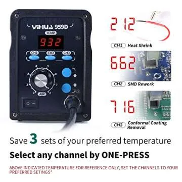 YIHUA 959D High Power Hot Air Rework Station with Presets