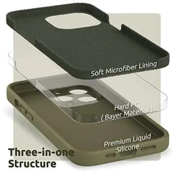 SURPHY iPhone 13 Pro Max Liquid Silicone Case with Screen Protector