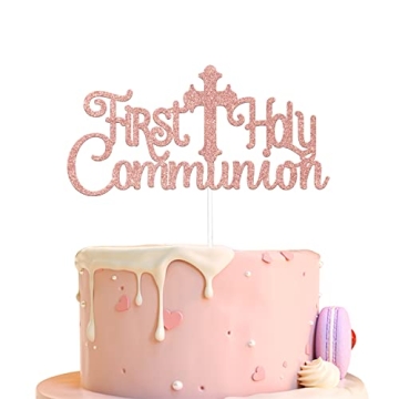 ARUTPER Ruepartydeoret First Holy Communion Cake Topper, Boy/girl Mi Primera Comunión Decoration, B...