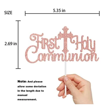 ARUTPER First Holy Communion Cake Topper Glitter Decoration