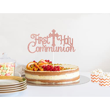 ARUTPER First Holy Communion Cake Topper Glitter Decoration