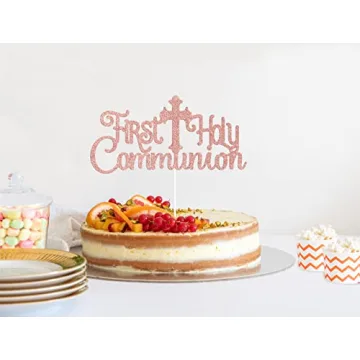 ARUTPER First Holy Communion Cake Topper Glitter Decoration