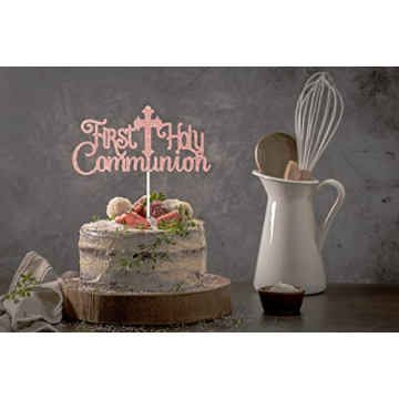 ARUTPER First Holy Communion Cake Topper Glitter Decoration