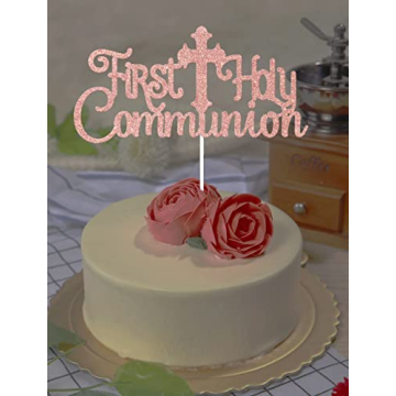 ARUTPER First Holy Communion Cake Topper Glitter Decoration