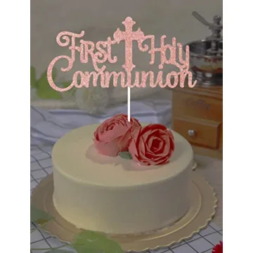 ARUTPER First Holy Communion Cake Topper Glitter Decoration