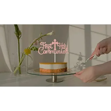 ARUTPER First Holy Communion Cake Topper Glitter Decoration
