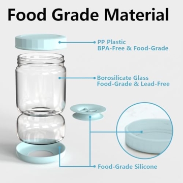 WhiteRhino Glass Pickle Jar with Strainer Flip,34oz Pickle Container,Hourglass Pickle Juice Separator Jar for Olives,Gherkins or Sliced,Leakproof Dishwasher Safe