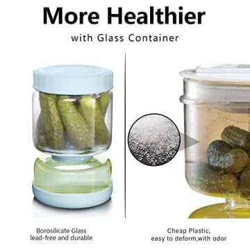 WhiteRhino Glass Pickle Jar with Strainer Flip,34oz Pickle Container,Hourglass Pickle Juice Separator Jar for Olives,Gherkins or Sliced,Leakproof Dishwasher Safe