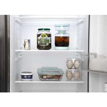 WhiteRhino Glass Pickle Jar with Strainer Flip,34oz Pickle Container,Hourglass Pickle Juice Separator Jar for Olives,Gherkins or Sliced,Leakproof Dishwasher Safe