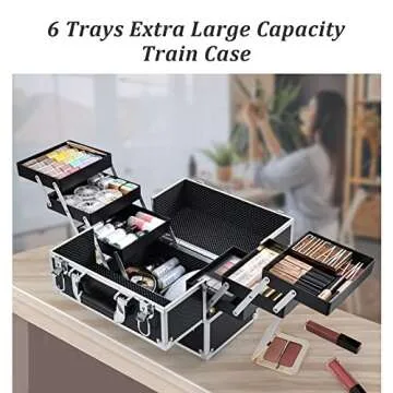 FRENESSA Makeup Train Case - Portable Organizer for Women