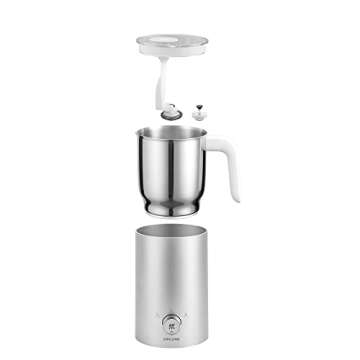 ZWILLING Enfinigy Milk Frother, Hot and Cold Foam Electric Milk Frother, Velvety, Creamy Microbubbles for Milk and Plant-based Milk Substitutes - Silver