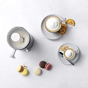 ZWILLING Enfinigy Milk Frother, Hot and Cold Foam Electric Milk Frother, Velvety, Creamy Microbubbles for Milk and Plant-based Milk Substitutes - Silver