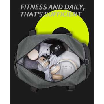 BAGSMART Foldable Gym Duffle Bag with Shoe Compartment