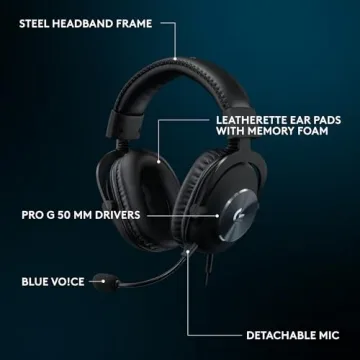 Logitech G Pro X SE Wired Gaming Headset: Blue VO!CE Detachable Boom Mic, DTS 7.1, 50 mm Drivers, USB/3.5mm Aux, USB DAC Included, for PC, Xbox, PS5, PS4 - Black - G Pro X SE Wired Gaming Headset
