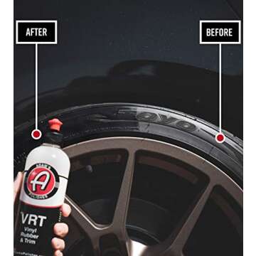Adam's VRT Vinyl, Rubber, Tire & Trim Dressing - Durable UV 35 Protection and Water Repellent - Leaves a Crisp Freshly Detailed Look - Dress Your Tires or Trim Without Worry of Slinging (16 oz)