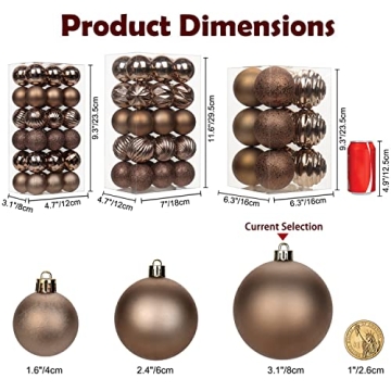 Shatterproof 3.15" Christmas Ball Ornaments Set
