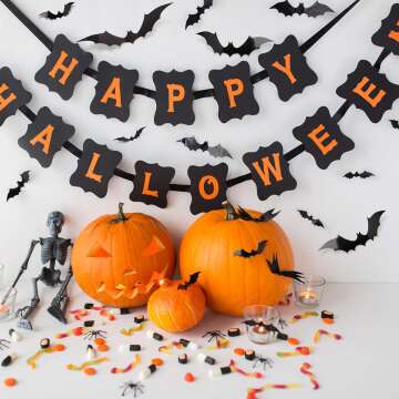 3D Bat Wall Decor - 88 Pcs Halloween Set