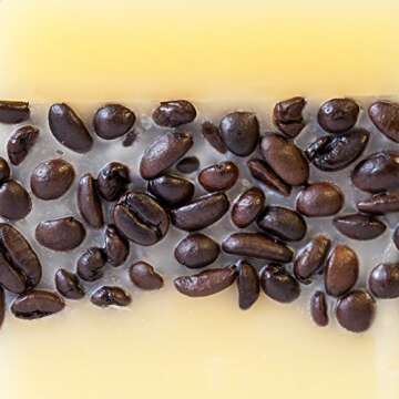 Candle Atelier 'Coffee on Yellow' Ornamental 3" x 3" Handmade Square Pillar Candle, Fragrance-Free