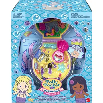Polly Pocket Mermaid Dreams Collectible Compact with 2 Dolls