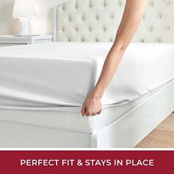 Mellanni Extra Deep Pocket King Fitted Sheet - Iconic Collection Bedding Sheets with up to 21 inch Deep Pocket - Soft & Cooling - Fade & Stain Resistant - 1 PC (King, White)