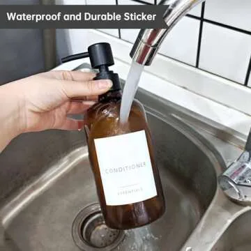 Insdawn Shower Soap Dispenser Set of 3 Plastic 21oz Shampoo and Conditioner Bottles with Pump and Labels Bathroom Soap Dispenser Set Easy to Refill Body Wash for Bathroom Decor