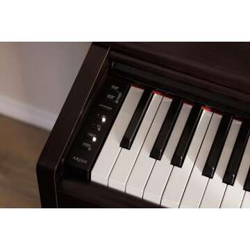 Yamaha Arius, 88-Key Weighted Action Digital Aspiring Musicians, CFX Concert Grand Piano Voice, 3-Pedal Unit, Bench Included, Classic Upright Design, Dark Rosewood (YDP145R)