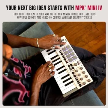 Akai Professional MPK Mini IV USB-C MIDI Keyboard Controller for Beginners and Producers - MPC Drum ...