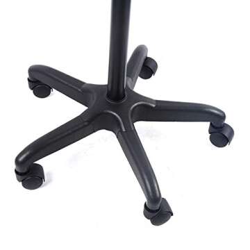 Adjustable Height Salon Rolling Alu Tray Cart+Wheel Hairdressing Tool Hair Stylist Storage Trolley for Salon Beauty Spa Tattoo Mobile Beauty Spa Service Instrument USA Stock (Black)