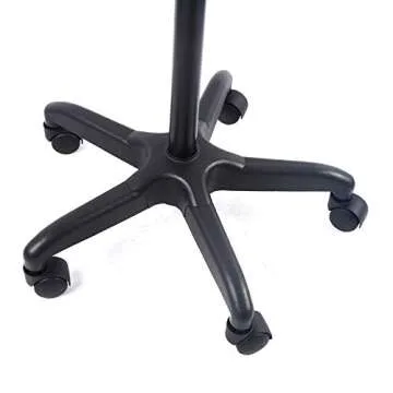 Adjustable Height Salon Rolling Alu Tray Cart+Wheel Hairdressing Tool Hair Stylist Storage Trolley for Salon Beauty Spa Tattoo Mobile Beauty Spa Service Instrument USA Stock (Black)