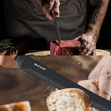 McCook Knife Set - 26 Pcs High Carbon Stainless Steel Set with Sharpener