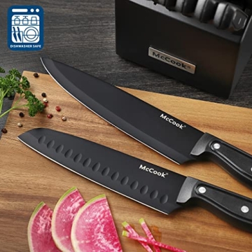 McCook Knife Set - 26 Pcs High Carbon Stainless Steel Set with Sharpener