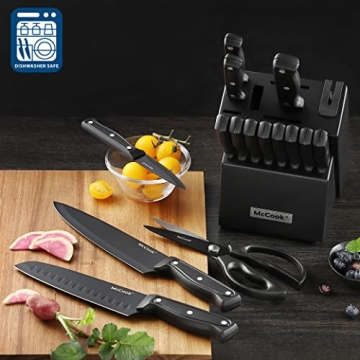 McCook Knife Set - 26 Pcs High Carbon Stainless Steel Set with Sharpener
