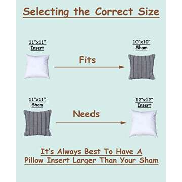 Pillowflex Synthetic Down Pillow Insert - 11x11 Down Alternative Pillow, Ultra Soft Throw Pillow, Small Sham Bed Sleeping Pillow - 1 Decorative Accent Form