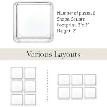 STORi SimpleSort 6-Piece Stackable Clear Drawer Organizer Set | 3" x 3" x 2" Square Trays | Small Makeup Vanity Storage Bins and Office Desk Drawer Dividers | Made in USA