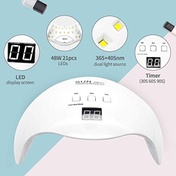 48W LED Nail Lamp with Timer, Portable & Gift Ready