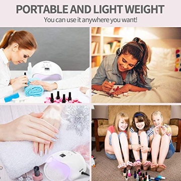 48W LED Nail Lamp with Timer, Portable & Gift Ready