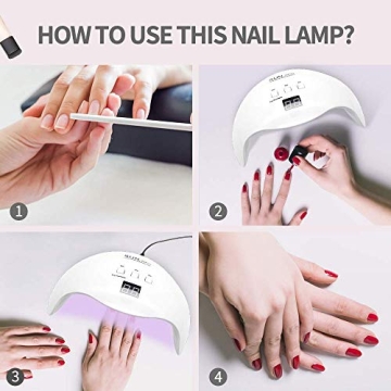 48W LED Nail Lamp with Timer, Portable & Gift Ready