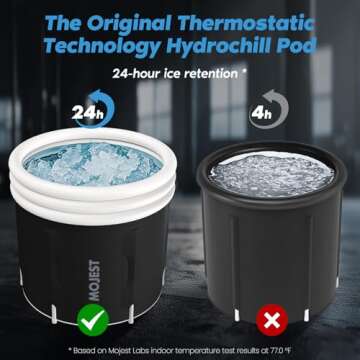 Ice Bath Tub - 95-Gallon Cold Plunge Tub for Universal Relaxation and Recover, Advanced Ice Insulati...