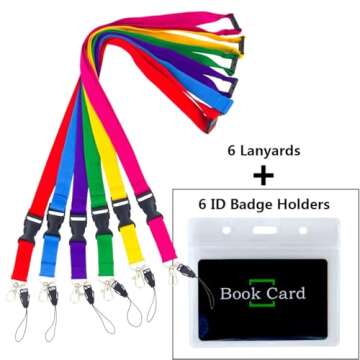 ID Badge Holder Lanyards 6 Pack Waterproof Lanyards for Cruise Ship Cards with Detachable Buckle and...