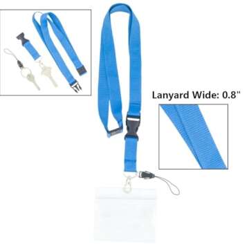 ID Badge Holder Lanyards 6 Pack Waterproof Lanyards for Cruise Ship Cards with Detachable Buckle and Safety Breaking Buckle for Cruise School Office Supply