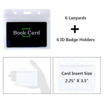 ID Badge Holder Lanyards 6 Pack Waterproof Lanyards for Cruise Ship Cards with Detachable Buckle and Safety Breaking Buckle for Cruise School Office Supply